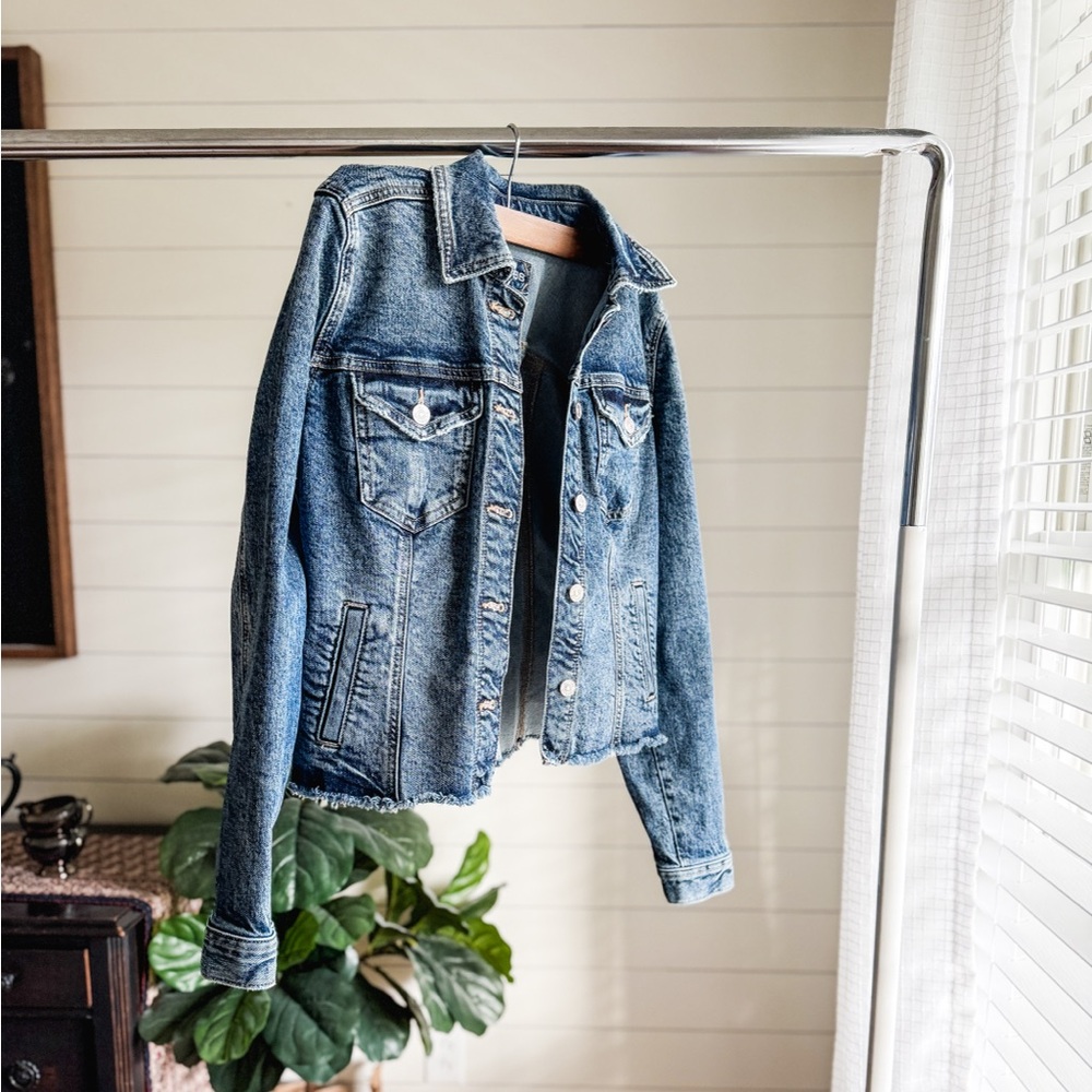 Maurices Distressed Blue Jean Jacket